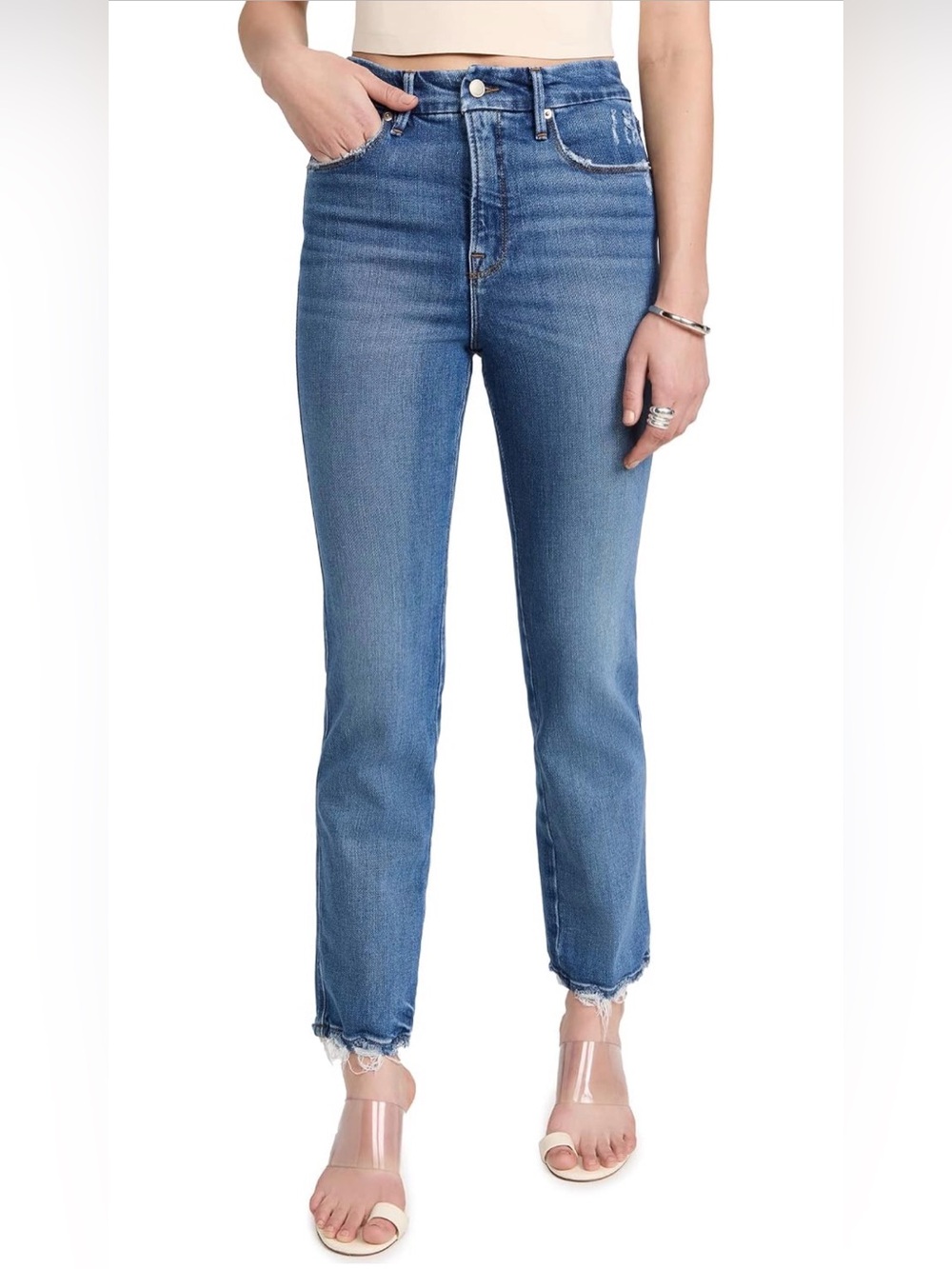 Good American Good Curve Straight Jeans in Indigo